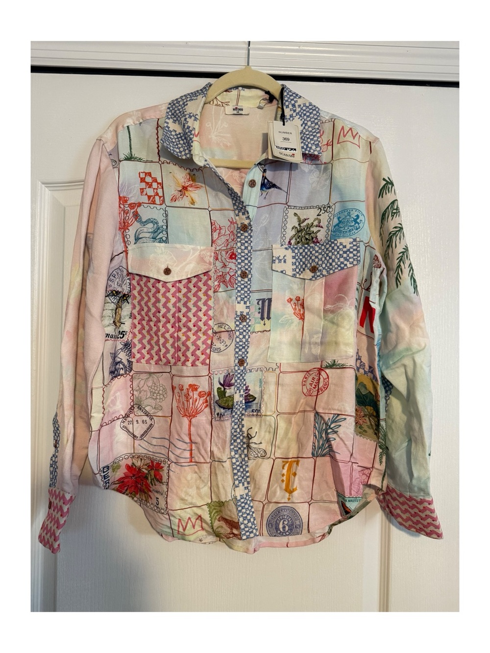 Me369 Ella Printed Linen Utility Shirt
